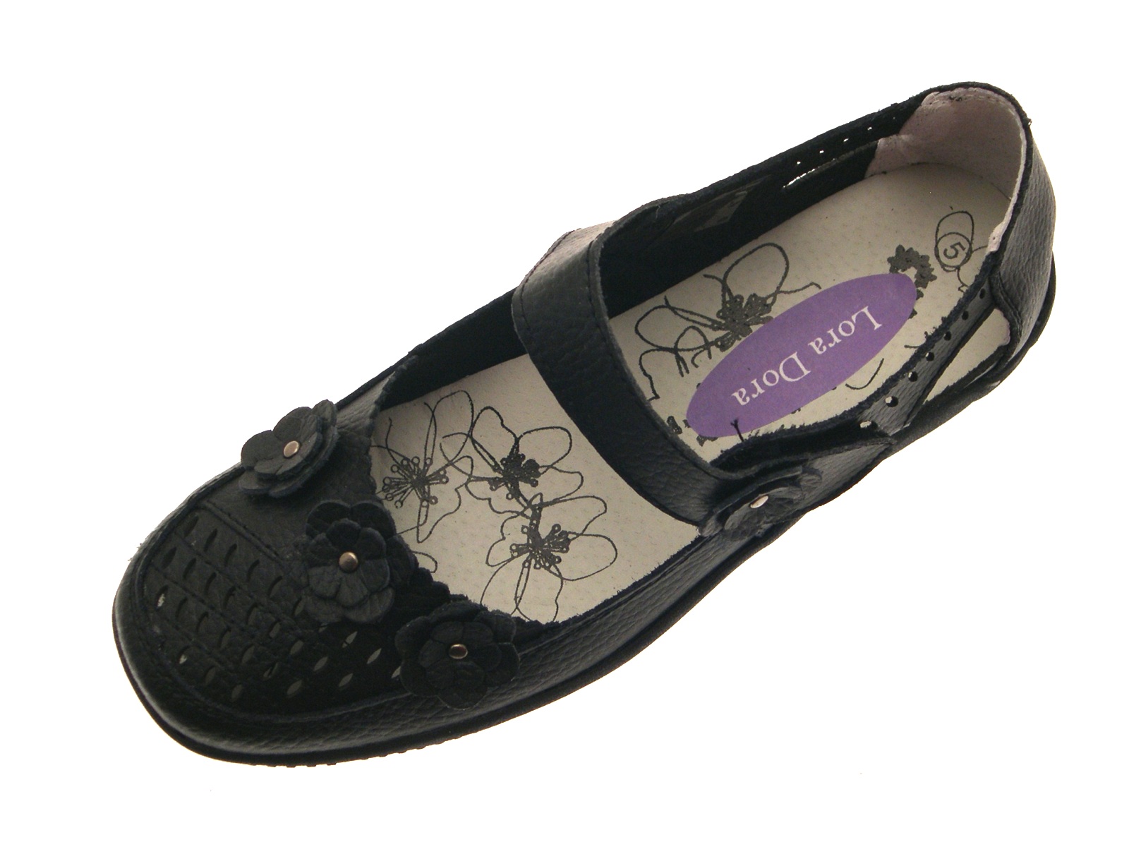 Womens Leather Casual Comfort Mary Jane Flat Work Shoes Ladies Size UK